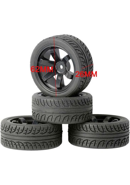 Rc Araba Lastikleri 1/16 1/12 1/14 Lastikler Için Wltoys Için Tekerlekler Yol Araç Kamyonu Siyah (Yurt Dışından)