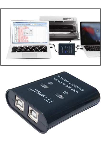 Kararlı Şanzıman USB 2.0 Manuel Paylaşım Anahtarı Ayırıcı Dönüştürücü Hub Siyah (Yurt Dışından) modelleri