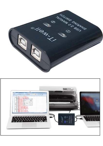 Kararlı Şanzıman USB 2.0 Manuel Paylaşım Anahtarı Ayırıcı Dönüştürücü Hub Siyah (Yurt Dışından) fırsatları