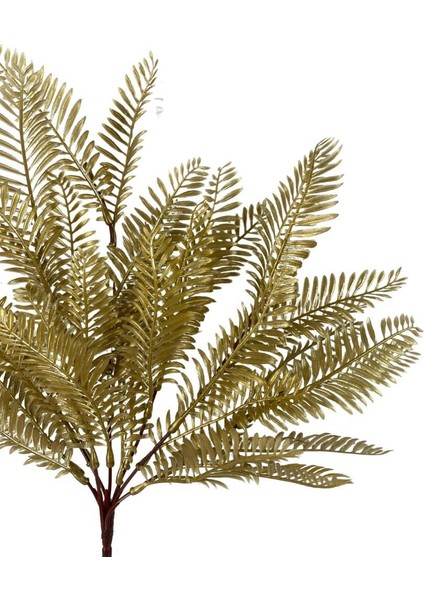 Yapay Çiçek Altın Gold Fern Demet Garnitür Aradal Dekoratif Yapay Bitki