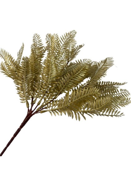 Yapay Çiçek Altın Gold Fern Demet Garnitür Aradal Dekoratif Yapay Bitki