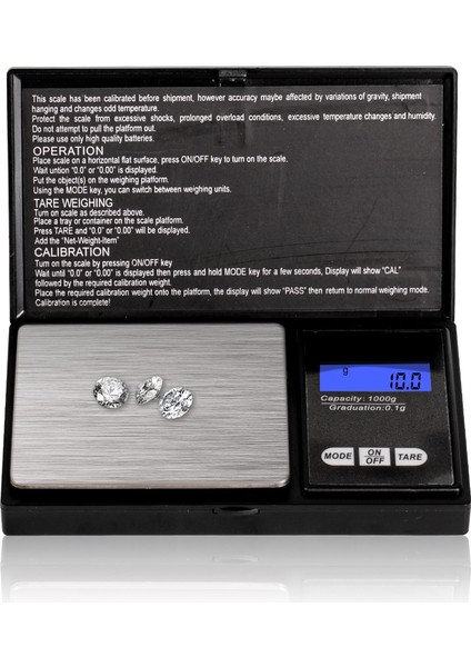 Yüksek Hassasiyetli Takı Ölçeği Aralığı Mini Terazi Dijital LCD Cep Ölçekler Mutfak Ilacında Denge Ağırlığı (Yurt Dışından)