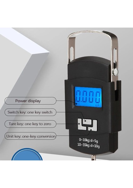 Şarj Edilebilir Taşınabilir Elektronik Mini Dijital Ölçekli LCD Ekran Balıkçılık Seyahat Bagaj Ölçeği Asılı Kanca ile Ağırlık (Yurt Dışından)
