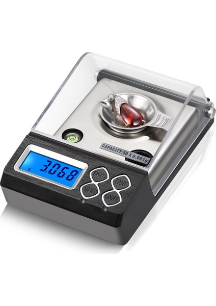 50G Dijital 0.001G Elektronik Denge Toz Milligram Ölçekli Altın Takı Kalibrasyonu Komutası Tocuezer + Pan | Taradan Ölçme (Yurt Dışından)