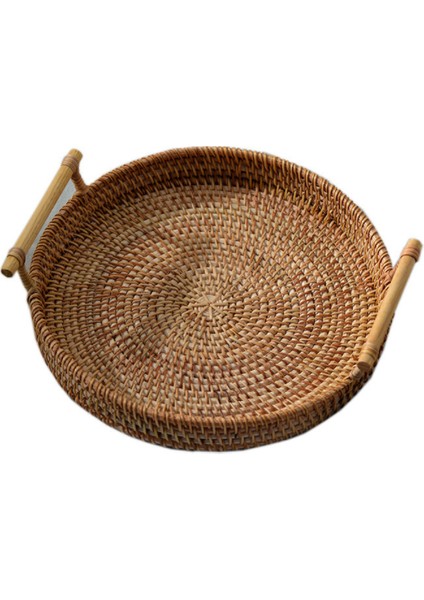 Rattan Dokuma Depolama Tepsi Mutfak Meyve Tatlı Plaka Organizatör El Yapımı Snack Tepsi Masaüstü Depolama Sepeti Sarablılar Organizatör | Depolama Tepsileri (Ler) (Yurt Dışından)