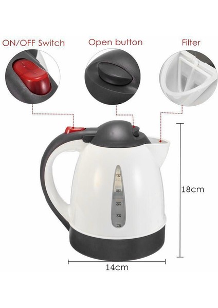 Araç Kamyonu 1000 ml Su Isıtıcısı Sıcak Su Haşlanmış Isıtıcı Çay Kahve Için Paslanmaz Çelik Büyük Kapasite | Araç Isıtma Kupası (Yurt Dışından)