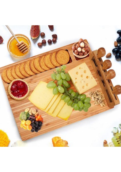 Bambu Peynir Kurulu Dilimleme Bıçağı Çatal Kepçe Kesim Eco Dostu Yapışmaz Yapışmaz Ahşap Mutfak Pişirme Aracı Için Charcuterie Kurulu Servis | Doğrama Blokları (Yurt Dışından) modelleri