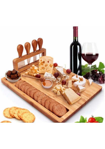 Bambu Peynir Kurulu Dilimleme Bıçağı Çatal Kepçe Kesim Eco Dostu Yapışmaz Yapışmaz Ahşap Mutfak Pişirme Aracı Için Charcuterie Kurulu Servis | Doğrama Blokları (Yurt Dışından) fırsatları
