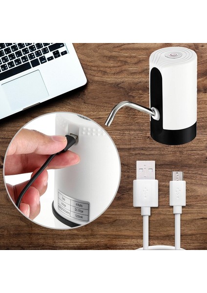 Kablosuz Elektrikli Su Pompası Ev USB Şarj Kablosuz Elektrikli Su Pompası Dispenseri Şişe Oto Içme | El Basın Su Pompaları (Yurt Dışından) modelleri