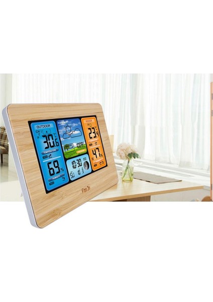 Dijital LCD Aydınlatmalı Masaüstü Masa Çalar Saat Termometre Nem Siyah (Yurt Dışından)
