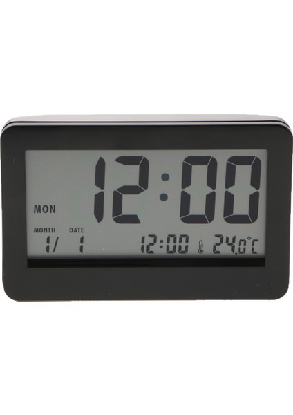 Büyük Dijital LCD Kalender Çalar Saat Sıcaklık Erteleme Masa Saati Siyah (Yurt Dışından)