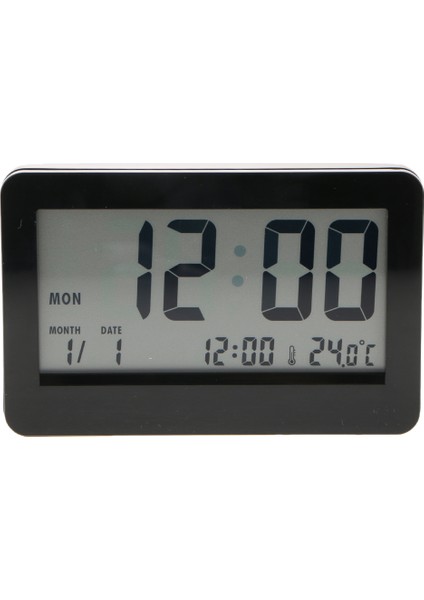 Büyük Dijital LCD Kalender Çalar Saat Sıcaklık Erteleme Masa Saati Siyah (Yurt Dışından)