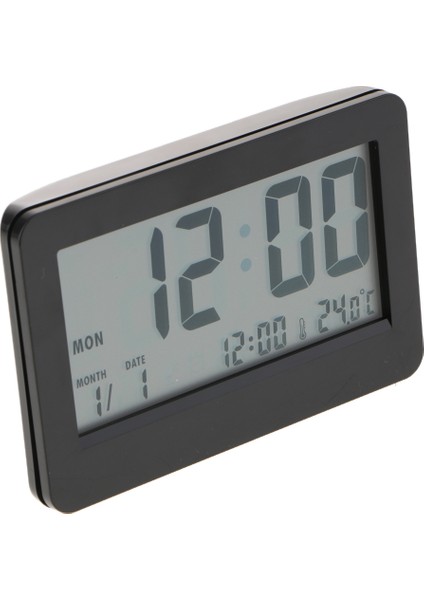 Büyük Dijital LCD Kalender Çalar Saat Sıcaklık Erteleme Masa Saati Siyah (Yurt Dışından)