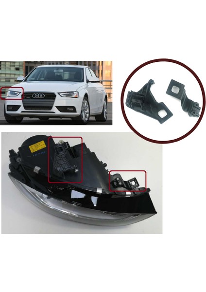 Otomotiv BHL539 Audi A4 Rs4 8k2 B8.5 A5 S5 Rs5 B8.5 Için Sağ Ön Far Ayağı Tamir Takımı 8K0941044