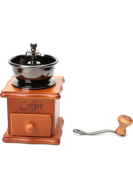 Retro Manuel Kahve Öğütücü Ahşap Mini Ev Cafe Kahve Fasulye Burr Değirmen Makinesi Klasik Bitki Biber Değirmen Baharat El Krank Araçları | Manuel Kahve Öğütücüler (Yurt Dışından)