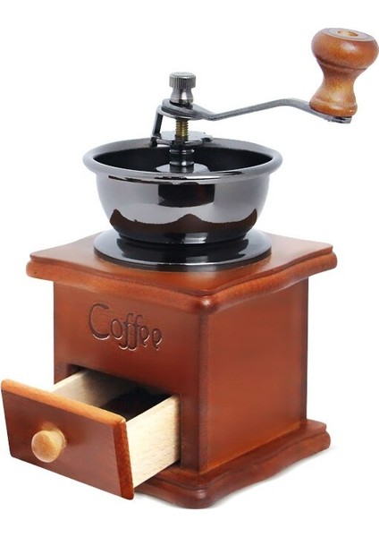 Retro Manuel Kahve Öğütücü Ahşap Mini Ev Cafe Kahve Fasulye Burr Değirmen Makinesi Klasik Bitki Biber Değirmen Baharat El Krank Araçları | Manuel Kahve Öğütücüler (Yurt Dışından)