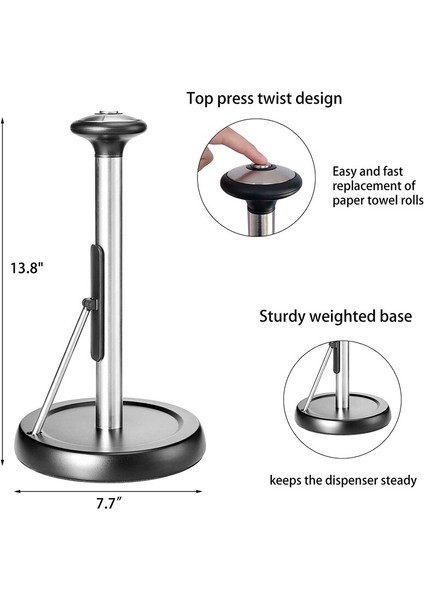 Kağıt Havlu Tutucu, Ayakta Kağıt Havlu Organizatör Rulo Dağıtıcı Mutfak Tezgahı Ev Yemek Masası | Kağıt Tutucular (Yurt Dışından) fırsatları