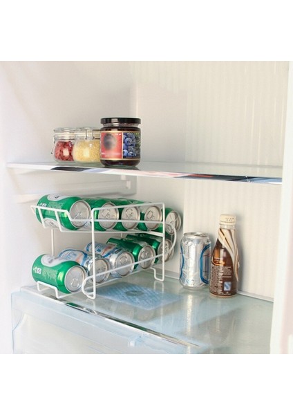 Çift Katmanlı Buzdolabı Içecek Depolama Raf Rulo Tasarım Bira Demir Raf Cola Bira Tutucu Soda Dispenser Mutfak Organize | Raflar ve tutucular (Yurt Dışından) modelleri