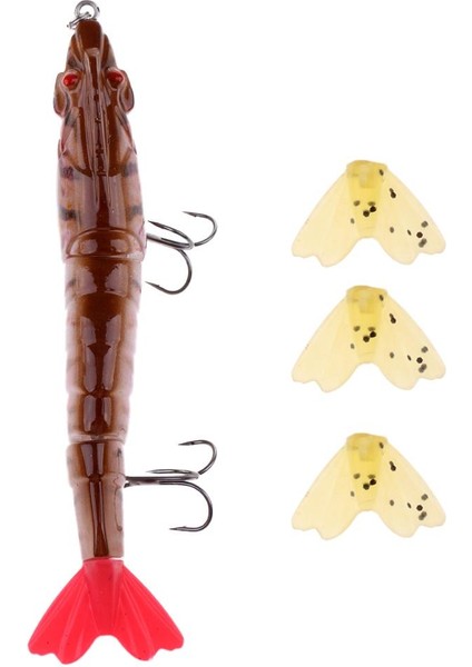 11 cm Segmentli Balıkçılık Cazibesi 3D Simülasyon Karides Yem 4 Çıkarılabilir Tails C3 ile (Yurt Dışından)