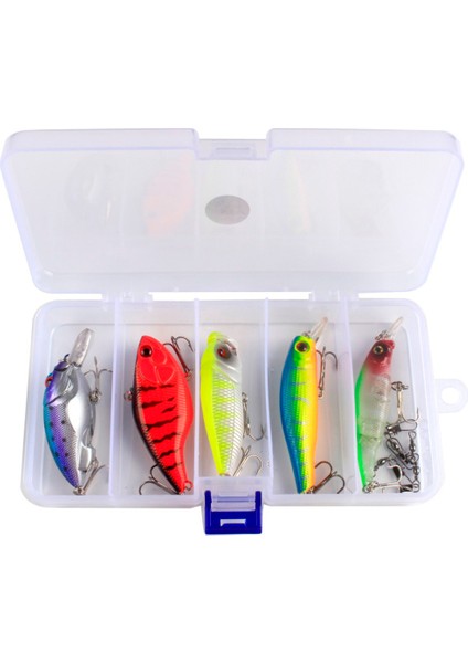 5 Adet 5 Szies Balıkçılık Cazibesi Minnow Profesyonel Yemler Crankbaits + Bağlayıcı (Yurt Dışından)