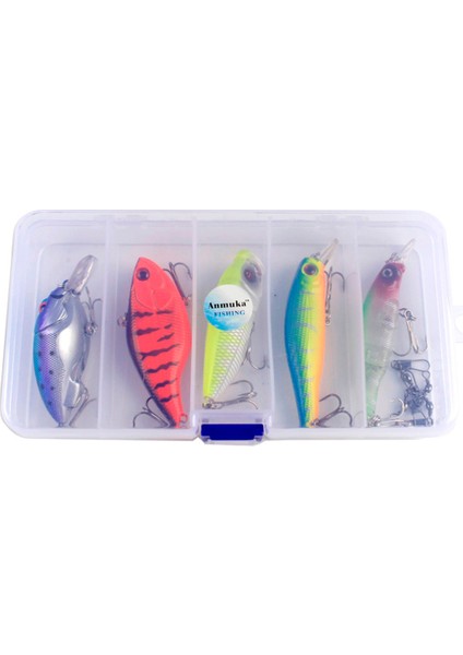 5 Adet 5 Szies Balıkçılık Cazibesi Minnow Profesyonel Yemler Crankbaits + Bağlayıcı (Yurt Dışından)