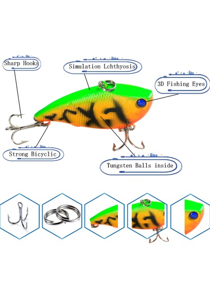 5 Adet 5 Szies Balıkçılık Cazibesi Minnow Profesyonel Yemler Crankbaits + Bağlayıcı (Yurt Dışından)