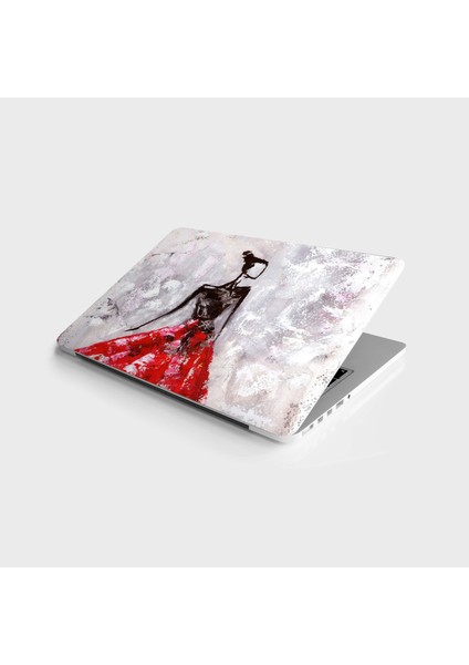 Laptop Sticker Bilgisayar Notebook Pc Kaplama Etiketi Genç Kadın Yağlıboya