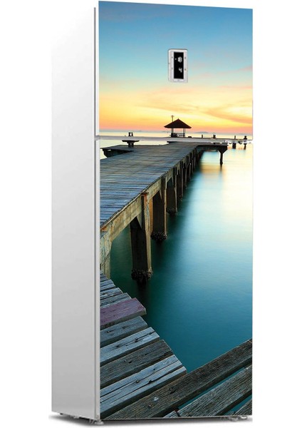 Buzdolabı Sticker Kaplama Dolap Kaplama Etiketi Deniz Yol