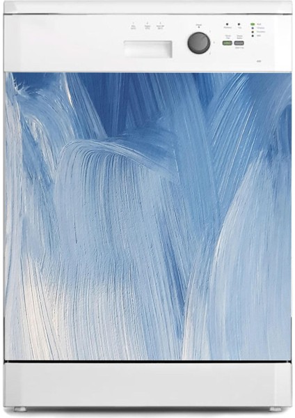 Bulaşık Makinesi Sticker Kaplama Beyaz Eşya Kaplama Soyut Mavi Boyama