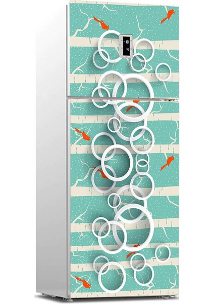Buzdolabı Sticker Kaplama Dolap Kaplama Etiketi Daire Kuşlar