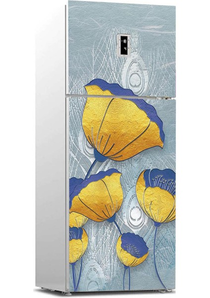 Buzdolabı Sticker Kaplama Dolap Kaplama Etiketi Sarı Gelincik