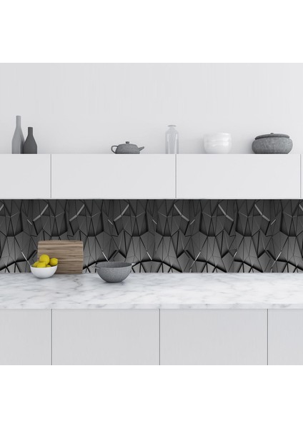 Mutfak Tezgah Arası Folyo Fayans Kaplama Folyosu Tangram 60X400 cm