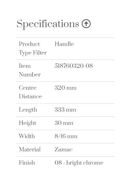 Furnipart Kulp Pyramıd 320 mm Krom fiyatları