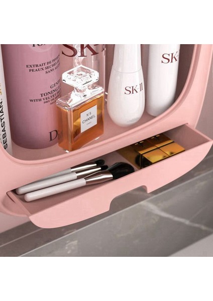 Banyo Duvar Asılı Makyaj Saklama Kutusu Kumsalsız Çekmece Tipi Makyaj Organizatör Kozmetik Saklama Kutusu Takı Organizatör | Makyaj Organizatörleri indirimleri