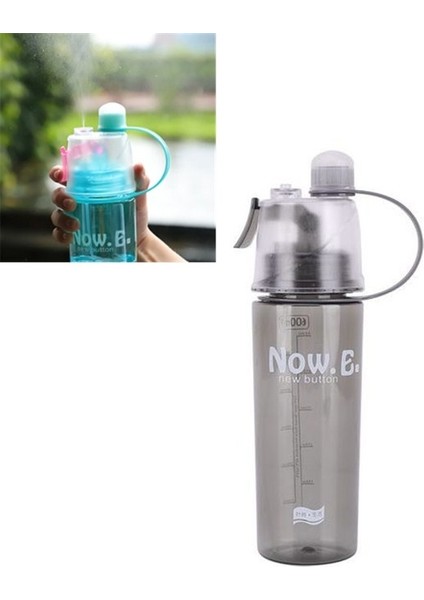600ML Yaratıcı Sprey Su Şişesi Siyah