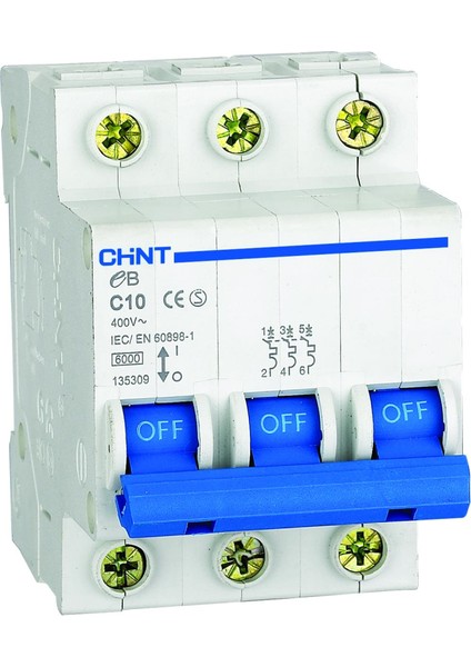 Chınt 186504 25A 3 Kutup C Tip 4.5ka Otomatik Sigorta