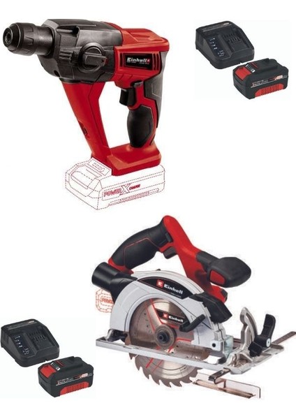 Te-Hd 18 Li Akülü Vidalama Delme Te-Cs 18/165/1 Akülü Daire Testere 2X4.0AH Starter Kit Set