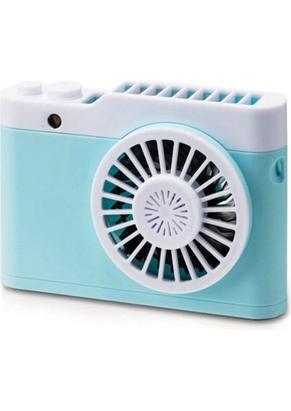 Taşınabilir Mini USB Şarj Kamera Fan Asılı Boyun Küçük Fan (Mavi)(Yurt Dışından)