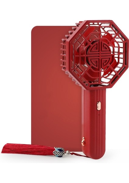 UP030 Mini Elde Taşınma Fan Retro Taşınabilir Sessiz Küçük Fan (Kırmızı)(Yurt Dışından)