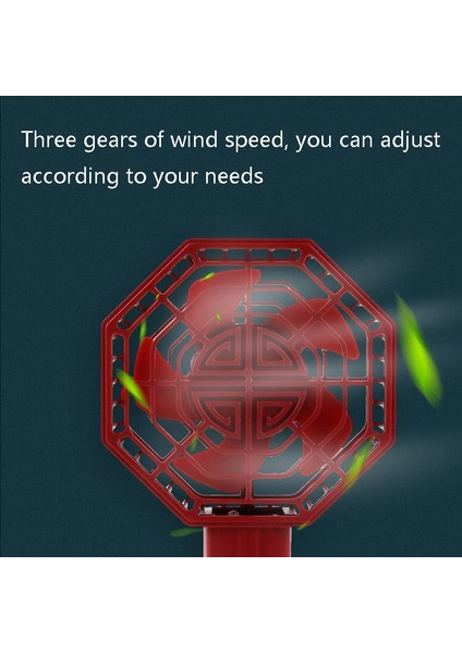 UP030 Mini Elde Taşınma Fan Retro Taşınabilir Sessiz Küçük Fan (Kırmızı)(Yurt Dışından)