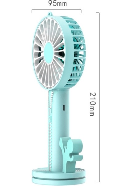 Fermuar Fan USB Mini Elde Taşınabilir Fan Taşınabilir Stand Base (Lvory White)(Yurt Dışından)