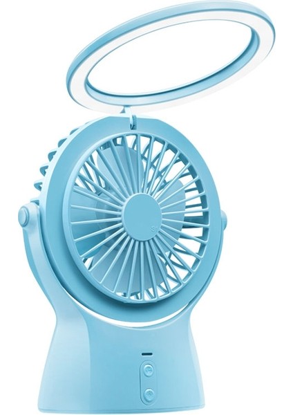 S1 USB Şarj Sessiz Masaüstü Elektrikli Fan Masa Lambası (Gökyüzü Mavisi)(Yurt Dışından)