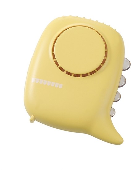 D2 Dinozor Asma Boyun Fanı Çok Fonksiyonlu USB Mini Masaüstü El Taşıyıcı Gece Işığı Fan (Sarı) (Yurt Dışından)