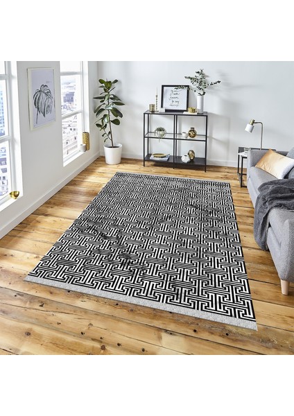 Decoser Halı Dekoratif Kilim Makinada Yıkanabilir Dijital Baskılı Modern Desenli Kaymaz Tabanlı Salon Koridor Mutfak Halısı NOVA-6059