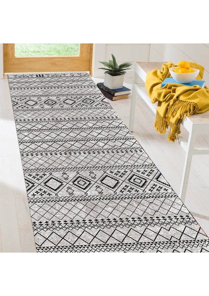 Dekoratif Kilim Makinada Yıkanabilir Dijital Baskılı Etnik Desenli Kaymaz Tabanlı Salon Koridor Mutfak Halısı NOVA-4088