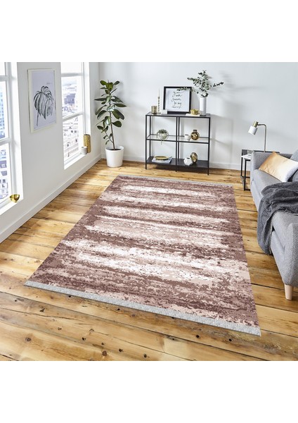 Decoser Halı Dekoratif Kilim Makinada Yıkanabilir Dijital Baskılı Eskitme Desenli Kaymaz Tabanlı Salon Koridor Mutfak Halısı NOVA-6037