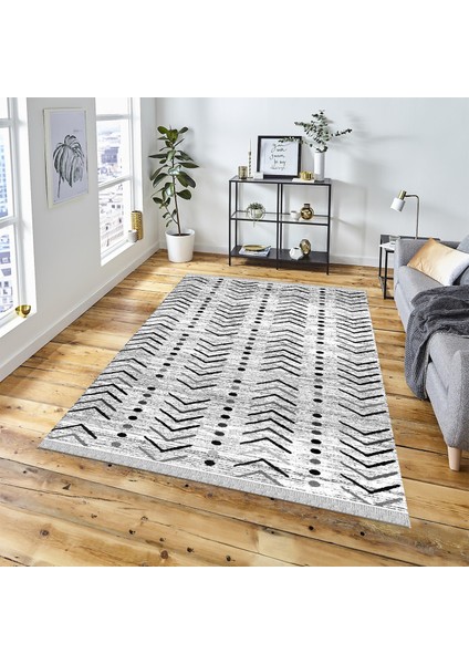 Dekoratif Kilim Makinada Yıkanabilir Dijital Baskılı Modern Desenli Kaymaz Tabanlı Salon Koridor Mutfak Halısı NOVA-6063