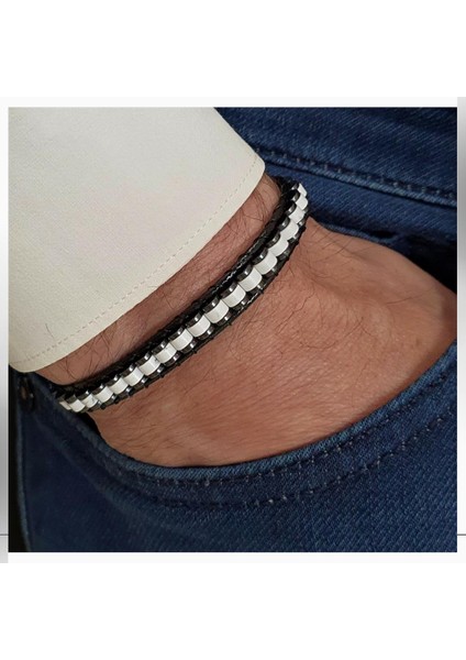 Doğal Taş / Havlit Slim Silindir Bileklik / Erkek Bileklik / Kadın Bileklik fiyatları