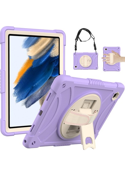 Samsung Galaxy Tab A8 10.5 2021 Mor Için Rotary Grab Case(Yurt Dışından)