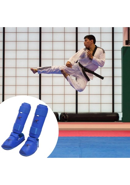 Boks Shin Muhafızları Dişli Bacak Instep Koruyucu Muay Thai Eğitim Çocuklar Için Link Blue L (Yurt Dışından)